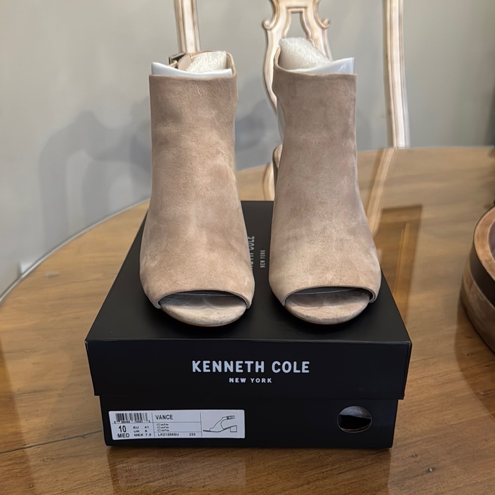 Kenneth Cole Women's Tan Peep Toe Booties